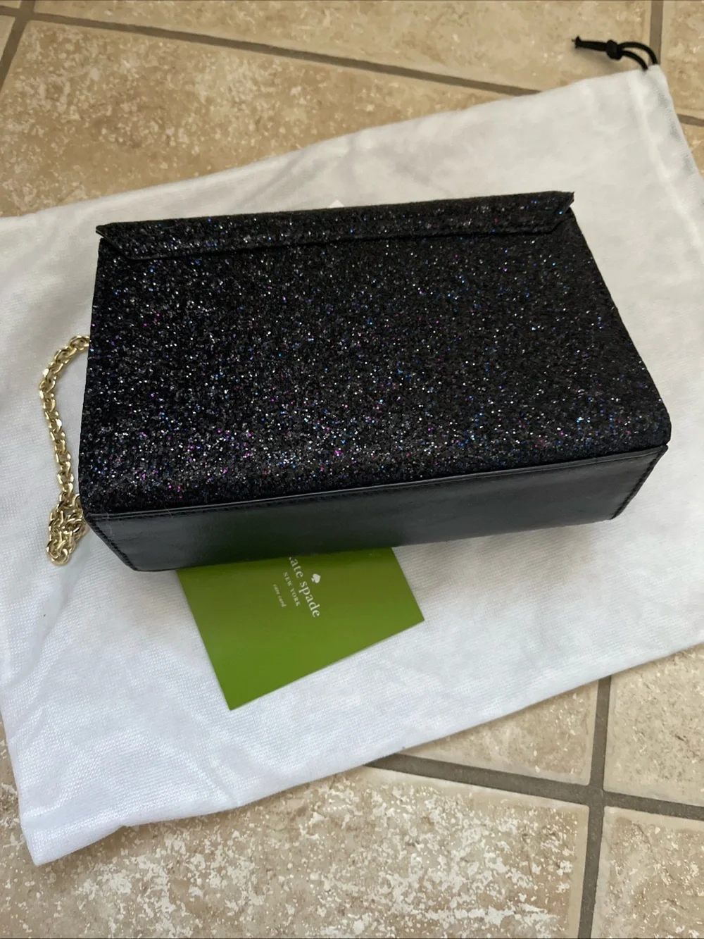 Kate Spade Sunset Lane Eden Glitter Crossbody Bag ✨ Black EUC